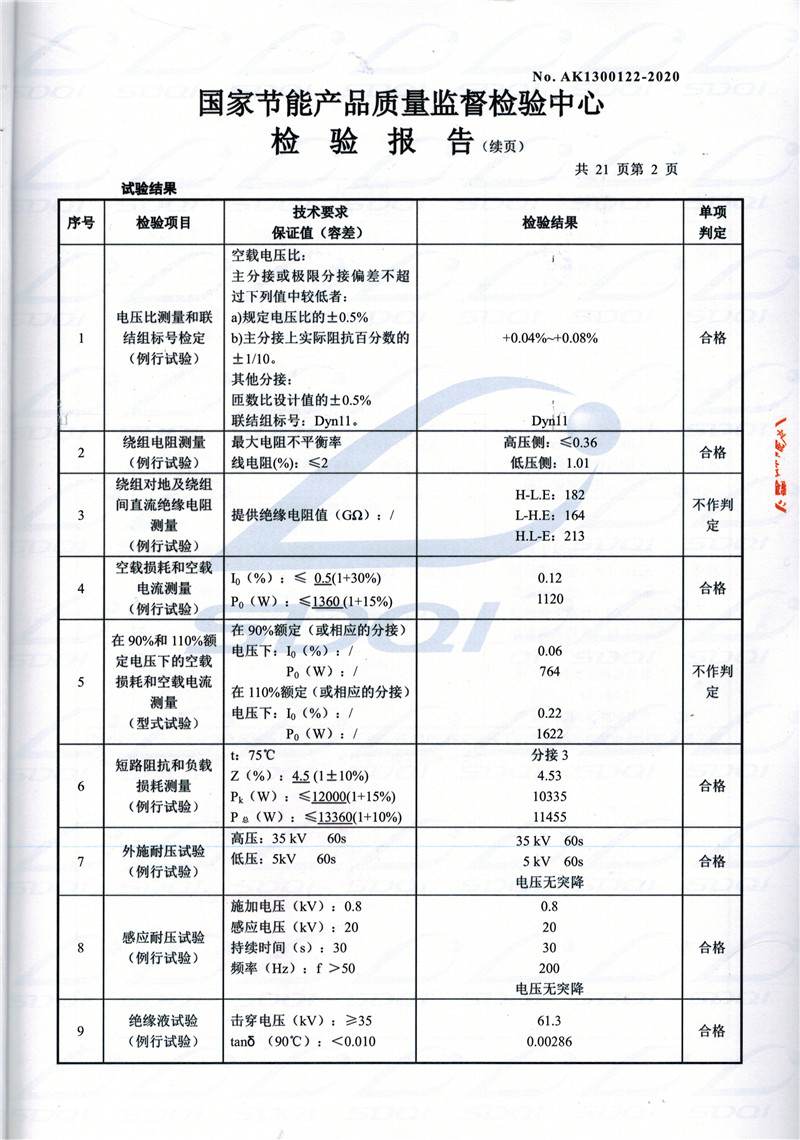 高低压试验报告-S11-1250连南连南连南油浸式变压器-2.jpg